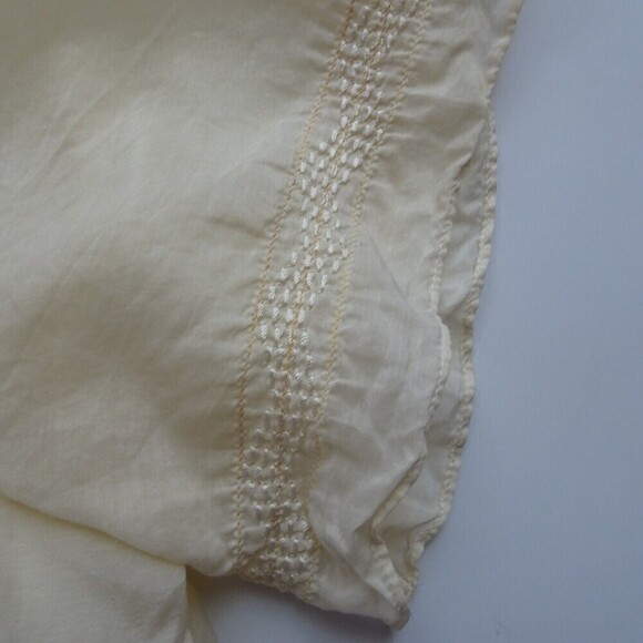 TOMMY BAHAMA Women's Top Silk Cotton Sheer Blouse Tunic Tassel Front Tie Size 10 - Picture 9 of 13